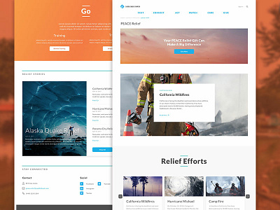 Peace Relief blog cards disaster relief ui web web design