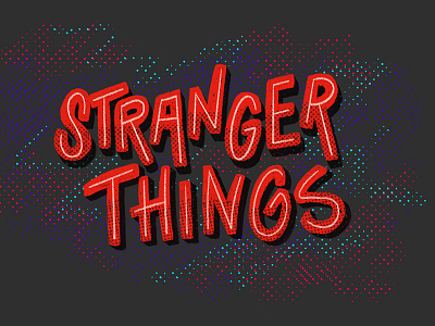 Stranger Things design halftones hand lettering procreate procreate brushes strangerthings texture typography