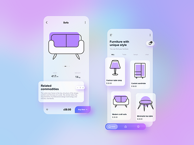 UI design of e-commerce furniture ui ui图标 设计
