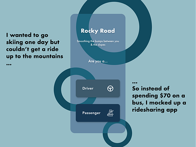 Rocky Road - Ski/Snowboard Ridesharing App Concept app bus car iphone x lyft mobile mountains outdoors ride ride sharing rideshare ridesharing skiing snowboarding uber