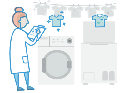 Testing washing machines brand digital illustration