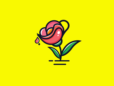 Rose cup illustartion abstract branding cartoon character design illustration logo logodesign vector