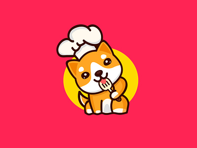Cute doggy chef abstract cartoon design dog cute drawing illustration logo logodesign vector