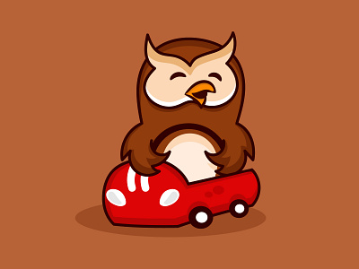 Cute owl driver abstract cartoon cute design illustration logo logodesign owl owls vector