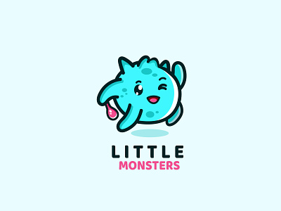 Little cute monster jumping abstract branding cartoon design illustration logo logodesign monster cute vector