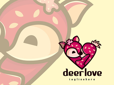 DEER LOVE LOGO abstract branding cartoon design illustration logo logodesign ui vector