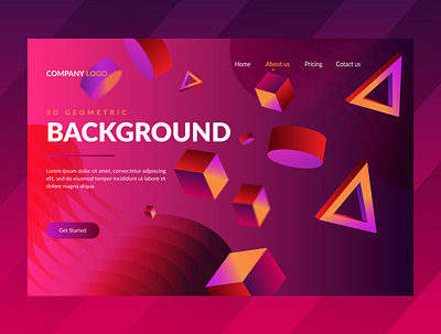 3d element Landing page 3d branding flat illustration landing page landing page design ui