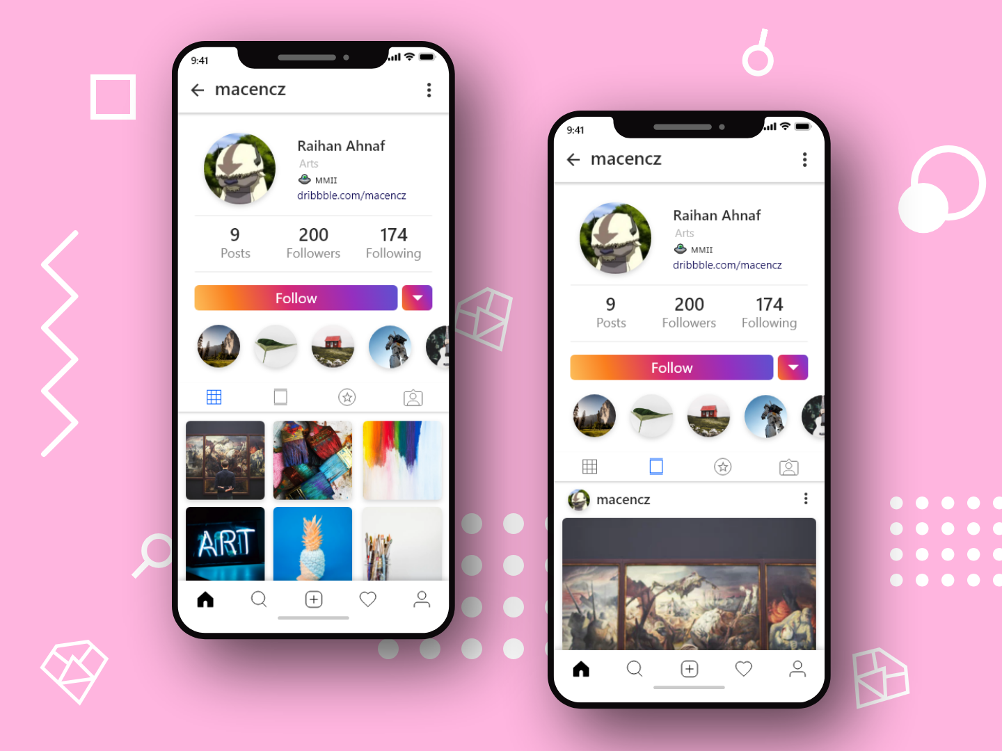 Instagram Profile UI by Raihan Ahnaf on Dribbble