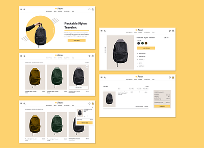AEON - Retail UI backpack landing page retail ui