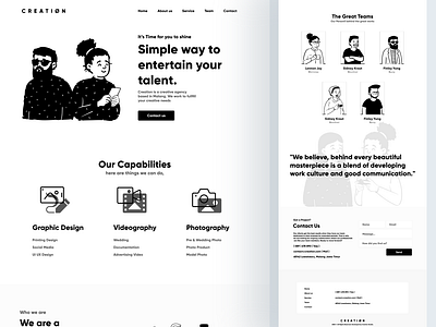 Creation - Creative Agency Landing Page Design