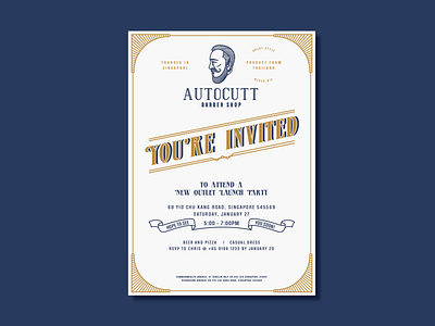 Autocutt Invitation Card branding design illustration logo typography