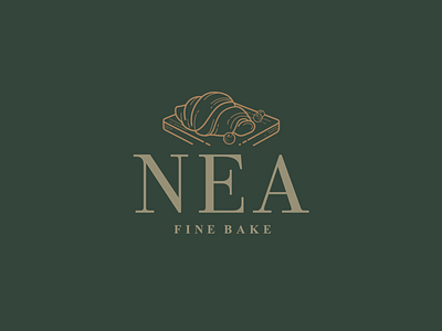 NEA Fine Bake Cafe Logo branding cafe logo design illustration lettering logo typography vector