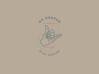 Go Deeper Dive Center Logo brand and identity branding design illustration lettering logo type typography vector