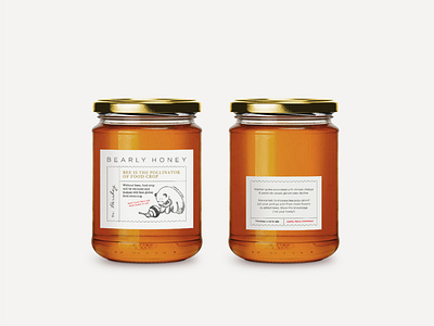 Bearly Honey brand and identity branding graphic design illstration lettering minimal