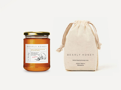 Bearly Honey brand and identity branding graphic design illustration lettering minimal package design typography