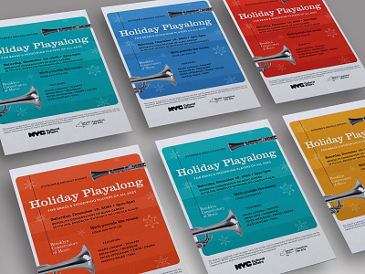Poster concepts for Holiday Playalong Event adobe illustrator adobe indesign brandon grotesque clarendon colorful concert event music poster typogaphy