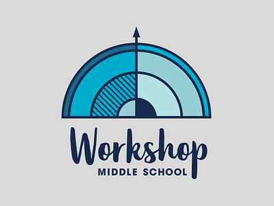 Logo for Middle School adobe illustrator blue brand brand identity compass design goldenratio identity illustration illustrator logo logo design school vector