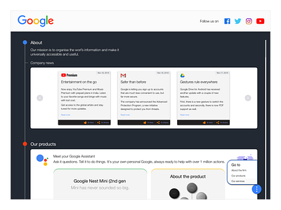 Google Website Redesign cards google landingpage redesign website websitedesign