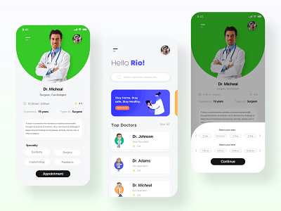 Doctor profile behance design designer doctor dribbble healthcare medical app minimal minimal design portfolio rajeshsanker ui user experience userinterface ux