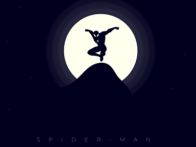 Spider-Man Far From Home art branding design designthursday flat graphic design illustration illustrator marvels minimal moon mountain night nmwdesigns sony pictures spider spiderman ui vector