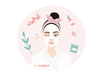 Girl's Skincare Routine Illustration