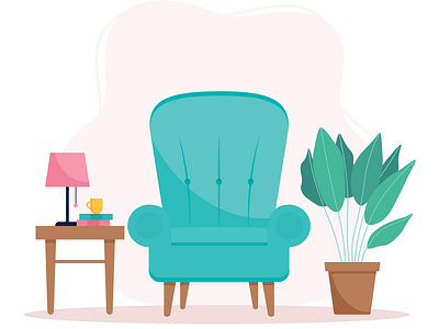 Cozy Living Room Interior Illustration