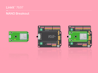 LinkIt 7697 and Nano Breakout chipset components illustration iot