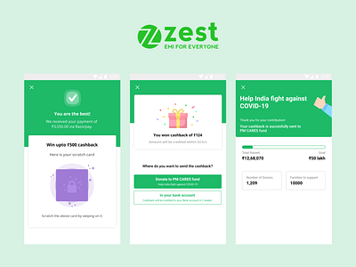 Payment gratification for @zestmoney app branding design empty state illustration minimal payment app payment gratification typography ui ux uiscreens zestmoney