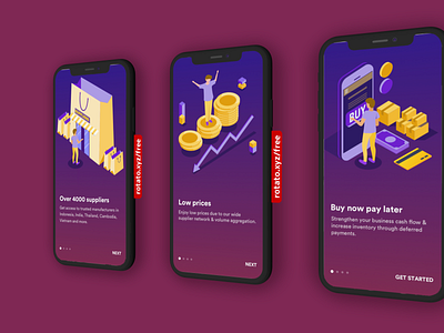 On boarding screens for Zilingo Asia Mall app design illustration onboarding onboarding screen ui ux