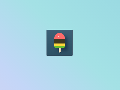 Flat Ice Cream Button/Icon, Pure CSS.