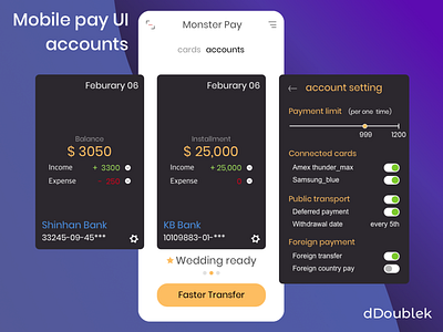 Mobile Pay UI - accounts