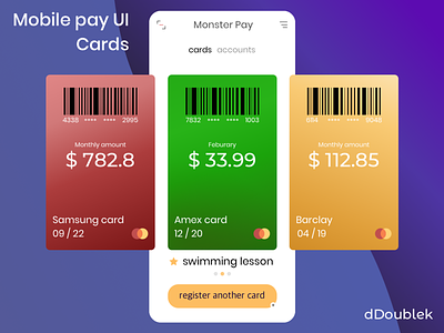 Mobile Pay UI - cards mobile card mobile payment mobile payment ui sketch ui ui ux