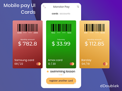 Mobile Pay UI - cards