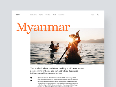 Travel Guide article clear design grid guide header minimal photo search text travel ui ux webdesign