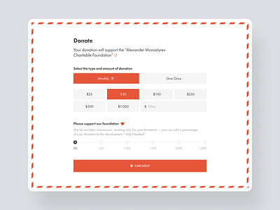 Donation Form button charity checkout clear design donate donation font form input list minimal pay payment radio select sum typo ui ux