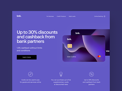 Finance Website Design bank card clear finance fintech fresh header landing layout list menu nav promo slider ui ux website