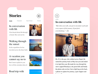 Interface for news stories adobe xd appdesign ui ux xddailychallenge