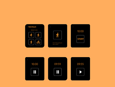 Timer for smart watch - XD Daily Challenge adobe xd appdesign design fitness nepal smartwatch timer ui ux xddailychallenge