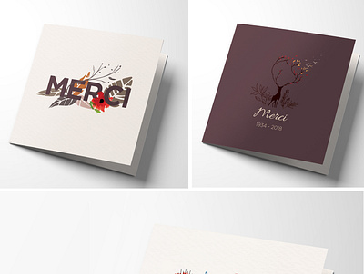 Cartes de remerciement branding design illustration typography