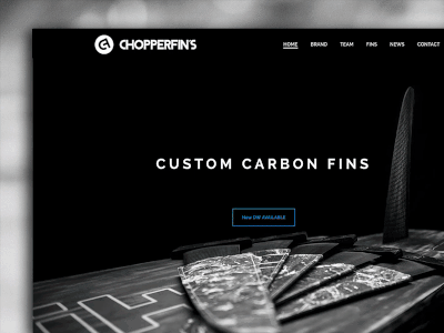 Chopperfins Logo and Web Design bw carbon dark design web design windsurf