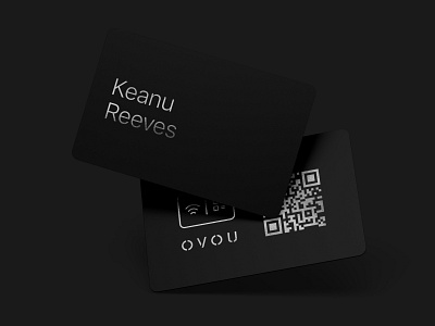 Card branding for OVOU. Matt black plastic business card