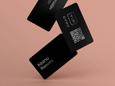 Design cards for OVOU. Floating Cards. Smart Business Card