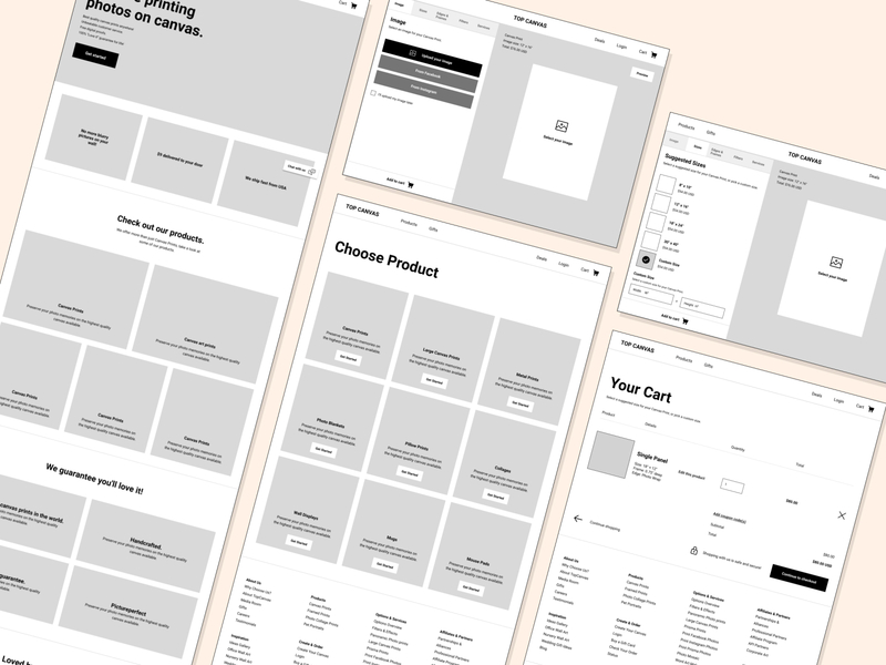 Wireframes for topcanvas website. High-Fidelity Wireframes branding high fidelity minimal mobile ux mockups responsive structured topcanvas topcanvas ux ux design uxdesign uxui visual map web webdesign website