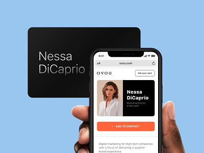 OVOU Smart Business Card and iPhone branding business card card connections creative design luxury brand minimal minimalist package design responsive smart style ui web webdesign website