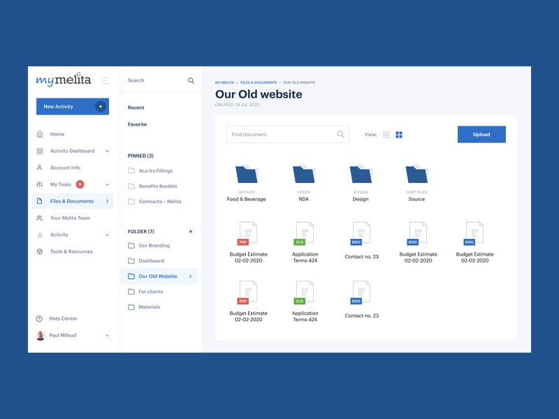 MyMelita. Dashboard / Files and documents dashboard dashboard ui design document documents file flat force minimal mymelita mymelita responsive salesforce ui upload web webdesign website