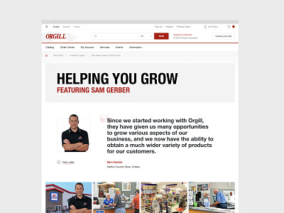Helping you grow / Design Orgill website