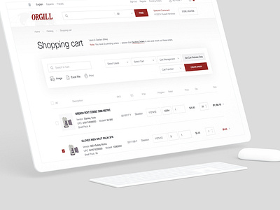 Shopping cart for Orgill website