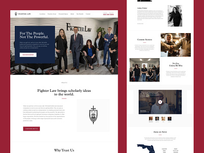 Landing page for Figther Law website. Law firm landing page