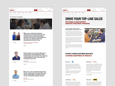 Customer insights & Sales programs. Orgill website branding customer customer service design hardlines insights minimal orgill programs responsive retail shop store ui usa usability web webdesign website