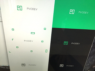 PVODEV branding basovdesign branding developer germany green logo minimal poland pvodev square tetris ukraine